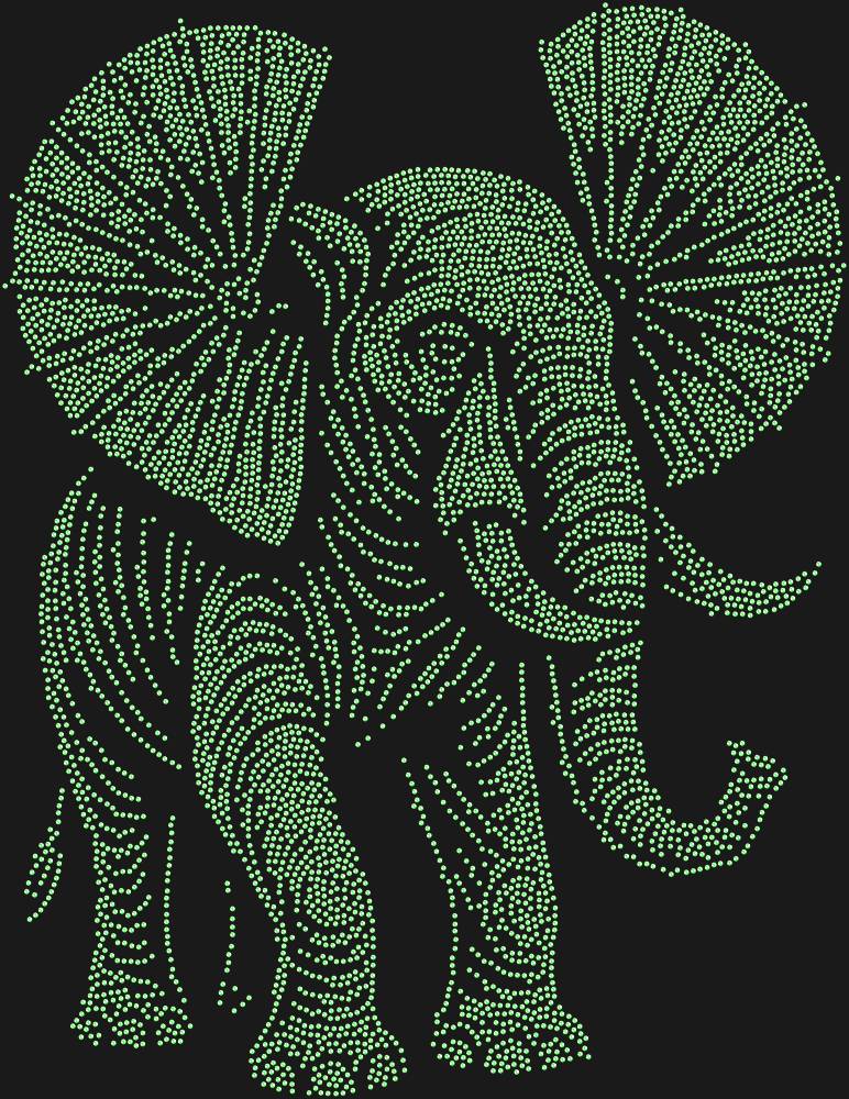 Трафарет Слон уши веером — RHT_ELEPHANT3_SS16_LT_PERIDOT