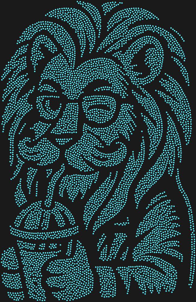 Трафарет Лев-хипстер — RHT_LIONHIPSTER1_SS3_LT_SAPPHIRE