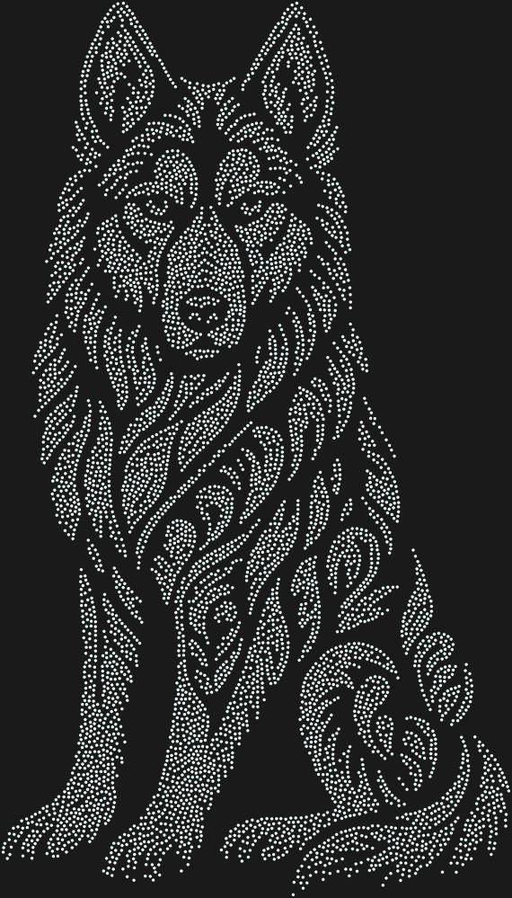 Трафарет Хаски — RHT_HUSKY1_SS6_CRYSTAL_AB_DMC