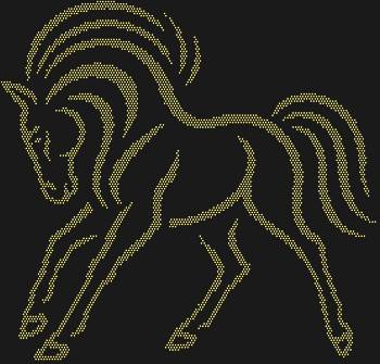 Лошадь, 3939 сияющих страз — запечатлённый миг грации, когда в каждом изгибе её тела застыла неукротимая мощь и дикая свобода, готовая сорваться в галоп мечты.