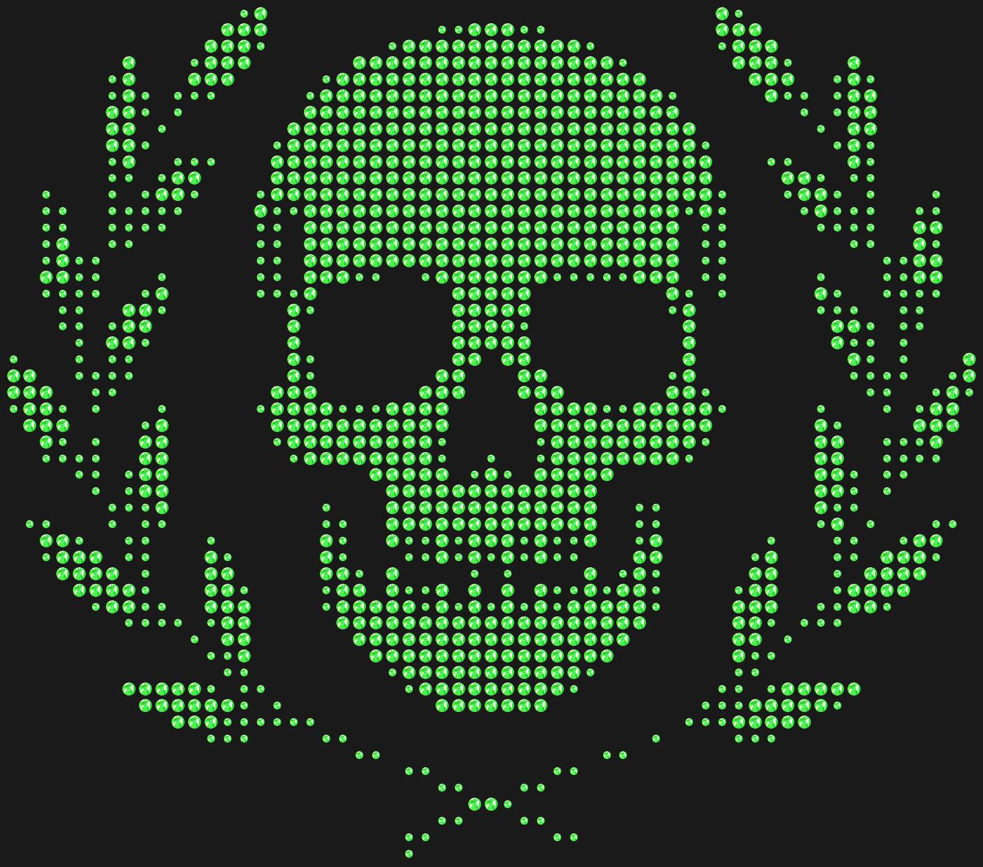 Трафарет Череп с лавровым венком — SKULLLAUREL1