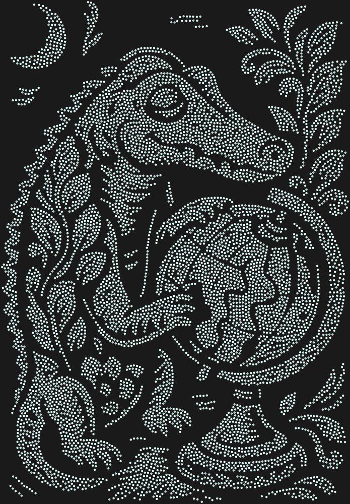 Трафарет Crocodile and the Old Globe — RHT_CROCODILEGLOBE1_SS12_CRYSTAL_AB_DMC