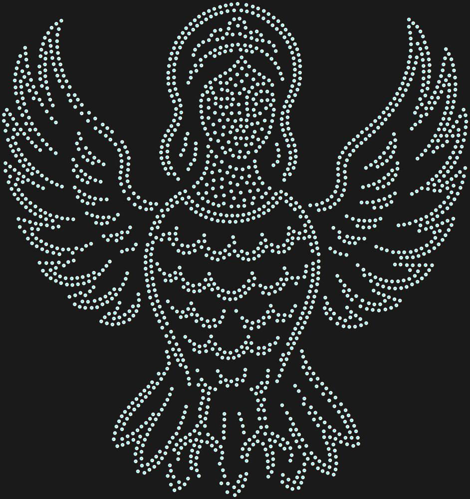 Трафарет Alkonost bird — RHT_ALKONOST1_SS6_CRYSTAL_AB_DMC