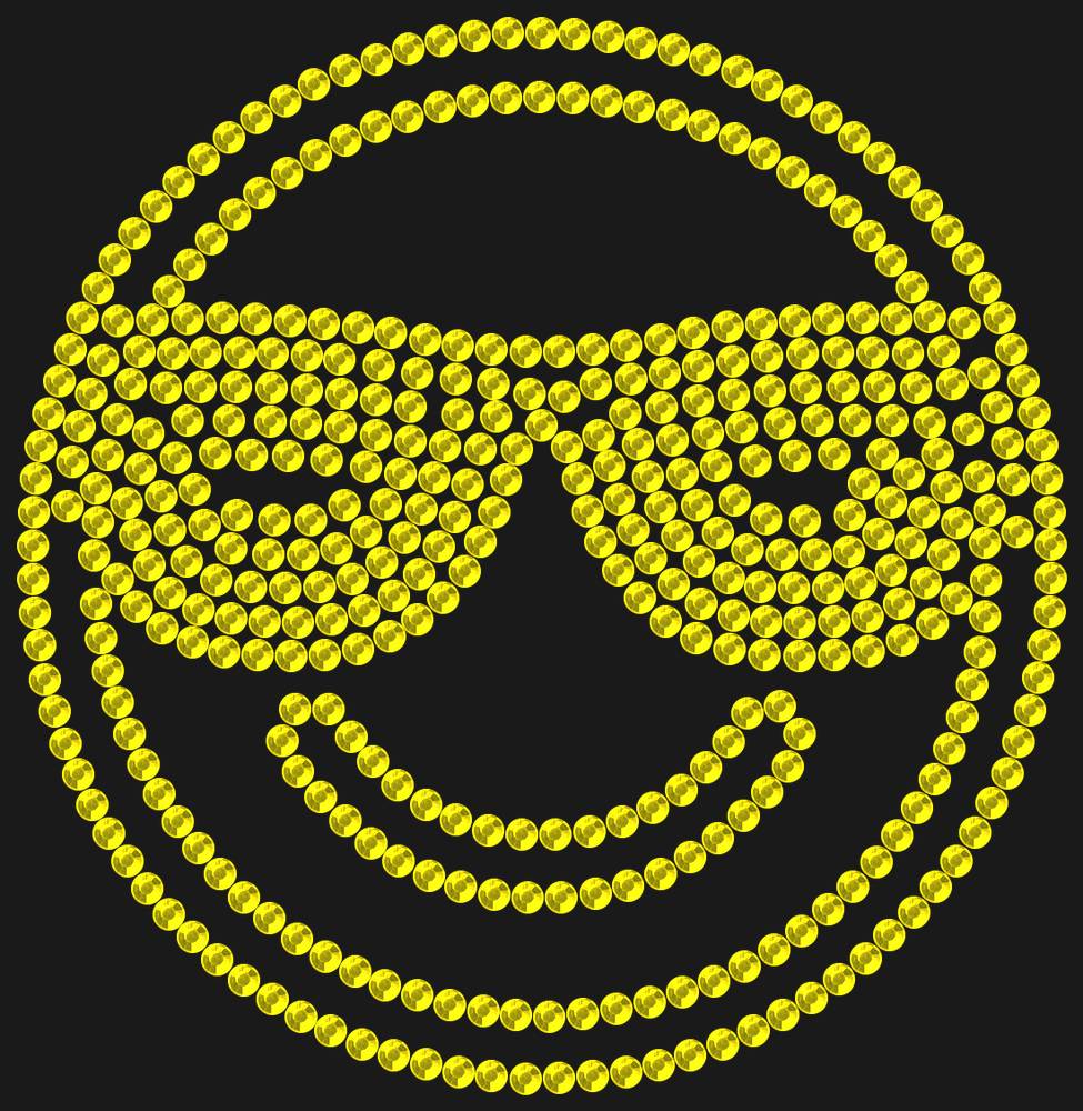 Трафарет Smiling face with sunglasses — RHT_SMILE3_SS10_CITRINE