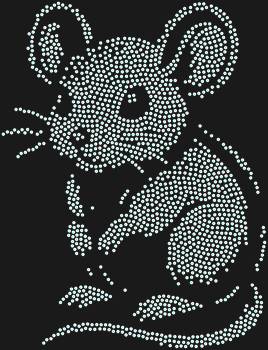 Rhinestone painting kit by numbers "Little Mouse". 1671 rhinestones. A motif that brings a smile and brightens your mood, filling your project with warmth and positivity.