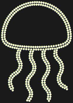 Rhinestone stencil "Medusa". 343 rhinestones. An exquisite and unusual motif in which the spirit of the sea, the softness of movements and the magic of water live.