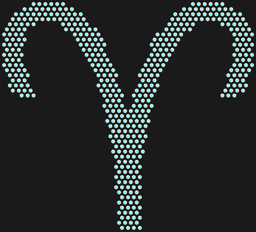 Трафарет Aries (Zodiac sign) — RHT_ZODIACARIES1_SS6_CRYSTAL_AB_DMC