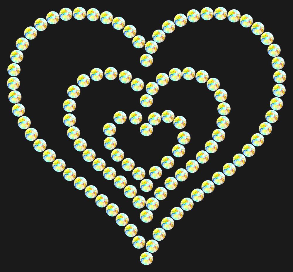 Трафарет Triple heart — RHT_HEART7_SS20_CRYSTAL_AB