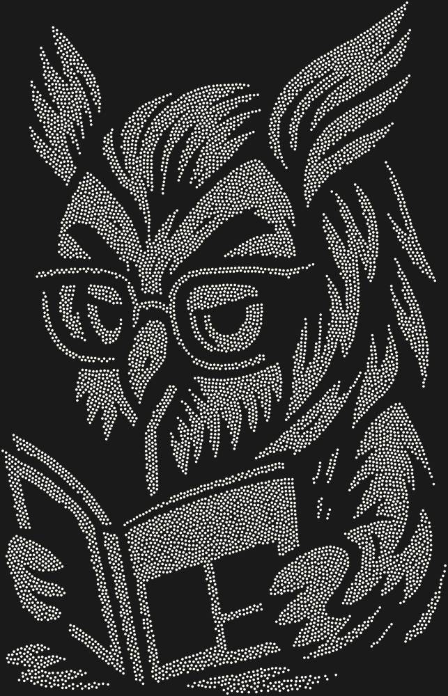 Трафарет Owl with glasses — RHT_OWLBOOK1_SS3_CRYSTAL_AB