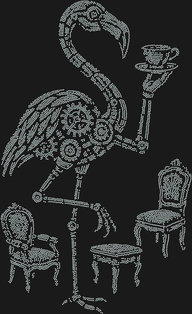 Трафарет Чаепитие механического фламинго — RHT_FLAMINGO2_SS20_CRYSTAL_AB_DMC