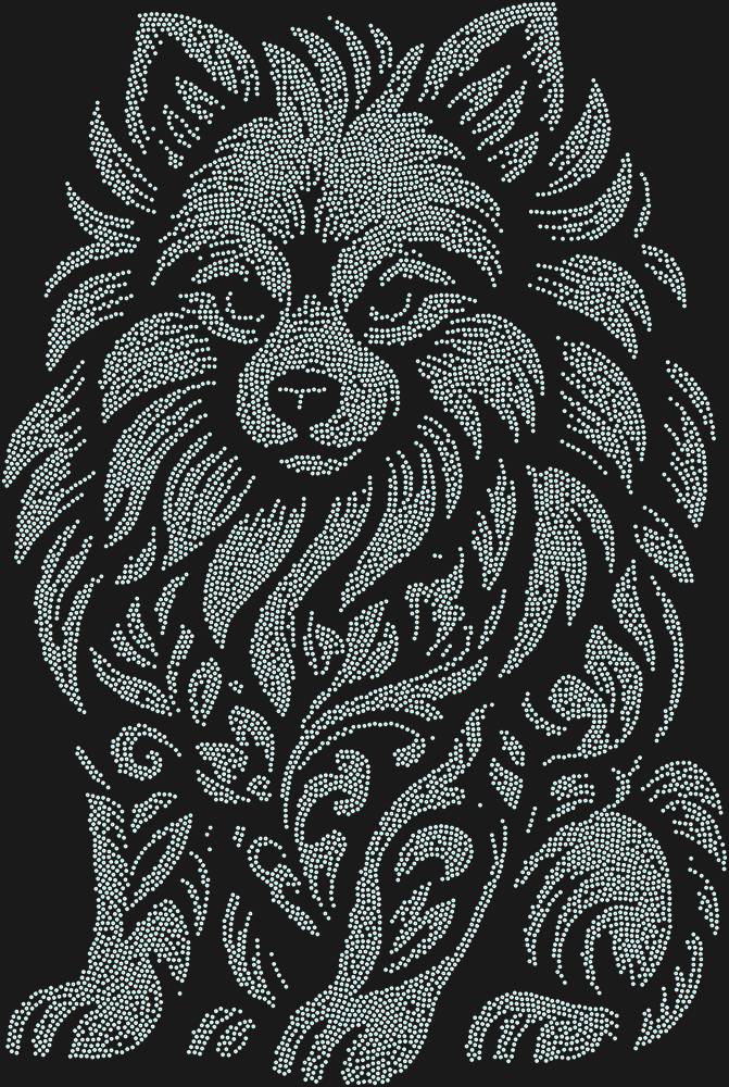 Трафарет Pomeranian Spitz — RHT_SPITZ1_SS16_CRYSTAL_AB_DMC