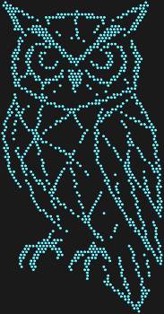 Owl Low-Poly Gem Art Kit. 1078 gems. A motif that combines nocturnal magic and modern aesthetics, creating an atmosphere of mystery and style.