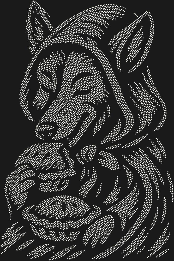 Трафарет Волк в красной шапочке — RHT_WOLFWITHPIE1_SS4_CRYSTAL_AB
