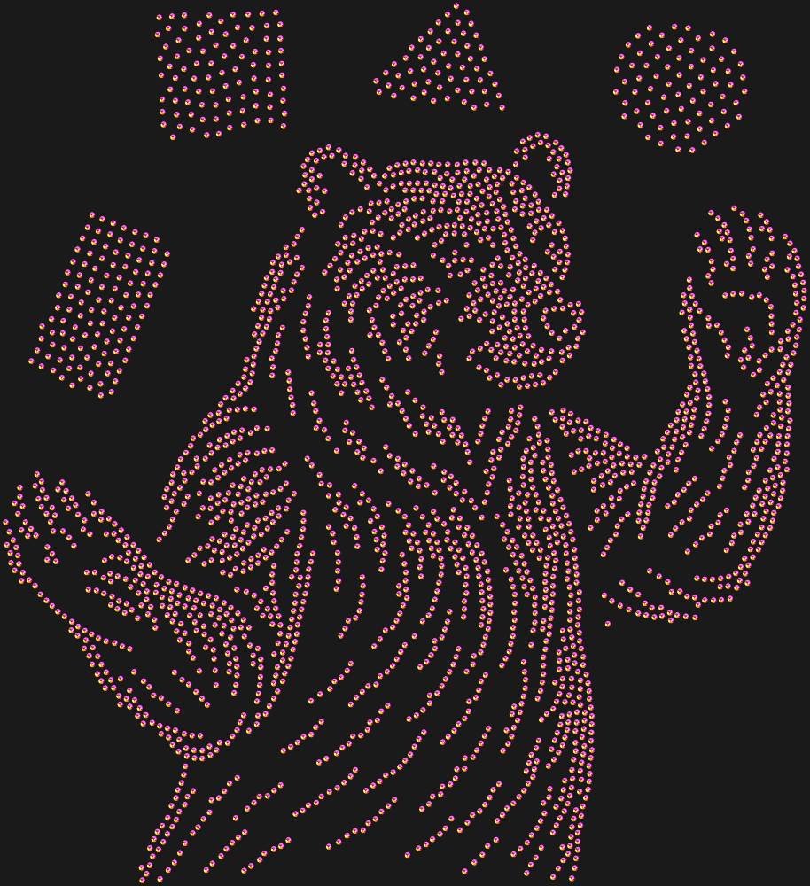 Трафарет Жонглирующий медведь — RHT_BEAR3_SS10_RAINBOW