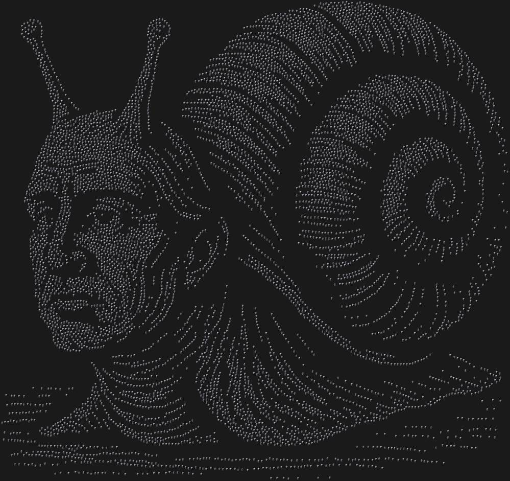 Трафарет Улитка с головой мыслителя — RHT_SNAIL2_SS10_JET_BLACK