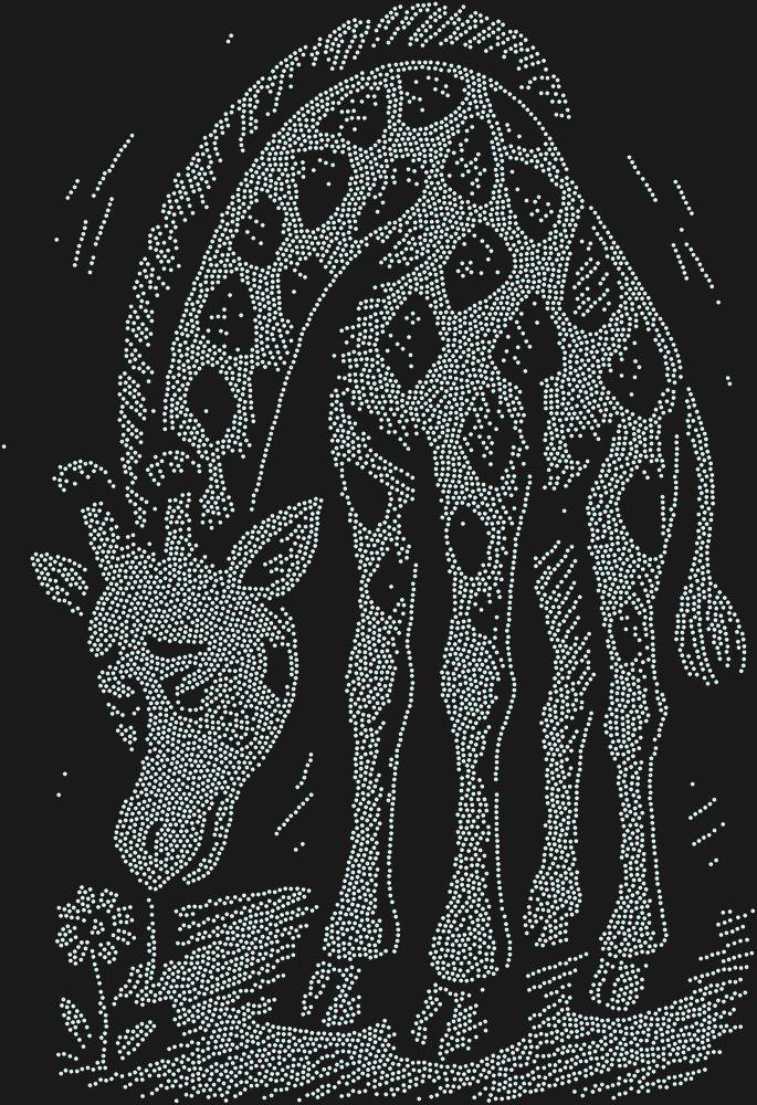 Трафарет Жираф и цветочек — RHT_GIRAFFE2_SS12_CRYSTAL_AB_DMC