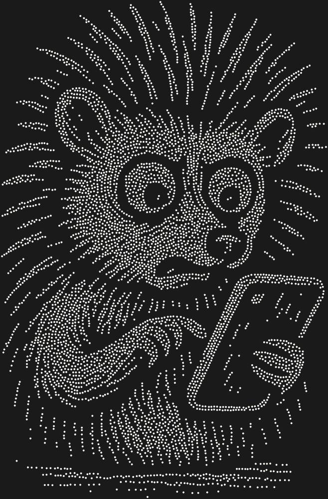 Трафарет Ёж со смартфоном — RHT_HEDGEHOG1_SS4_CRYSTAL_AB