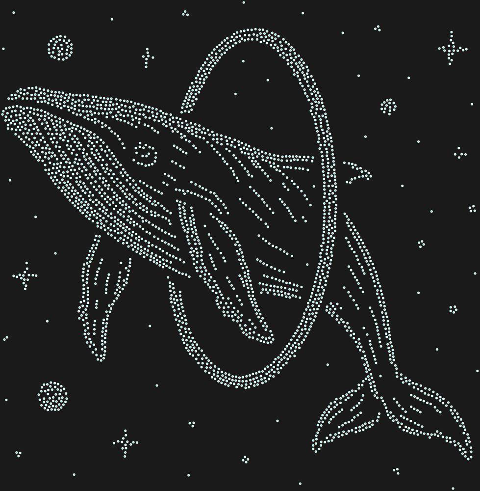 Трафарет Кит, прыгающий в обруч в космосе — RHT_WHALE1_SS16_CRYSTAL_AB_DMC