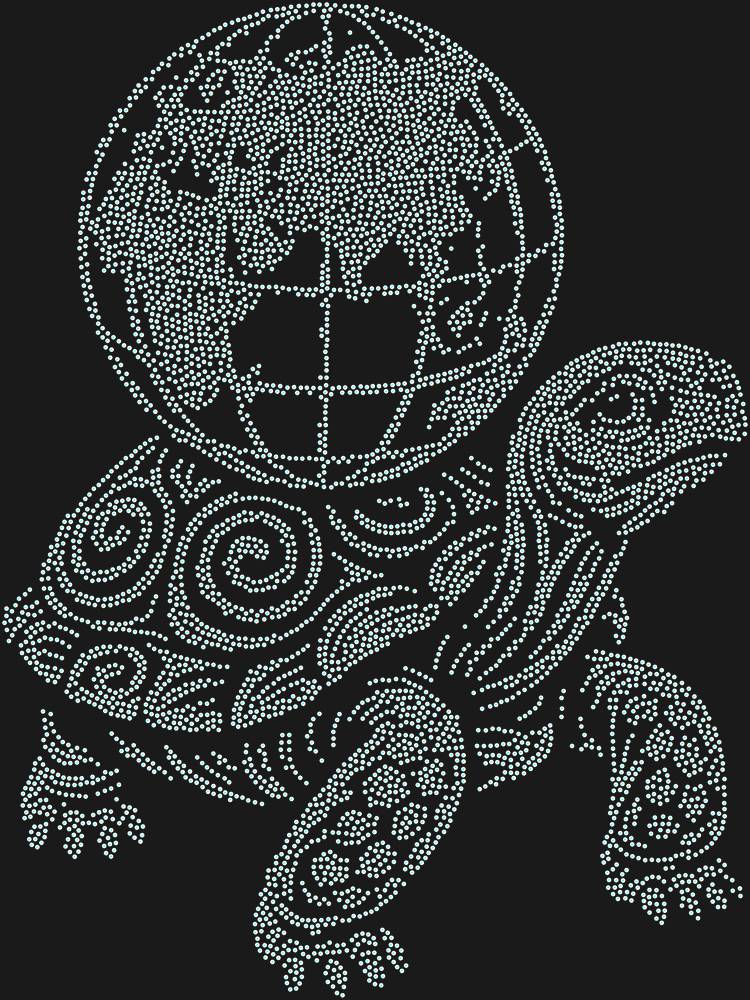 Трафарет Черепаха, держащая земной шар — RHT_TURTLE3_SS16_CRYSTAL_AB_DMC