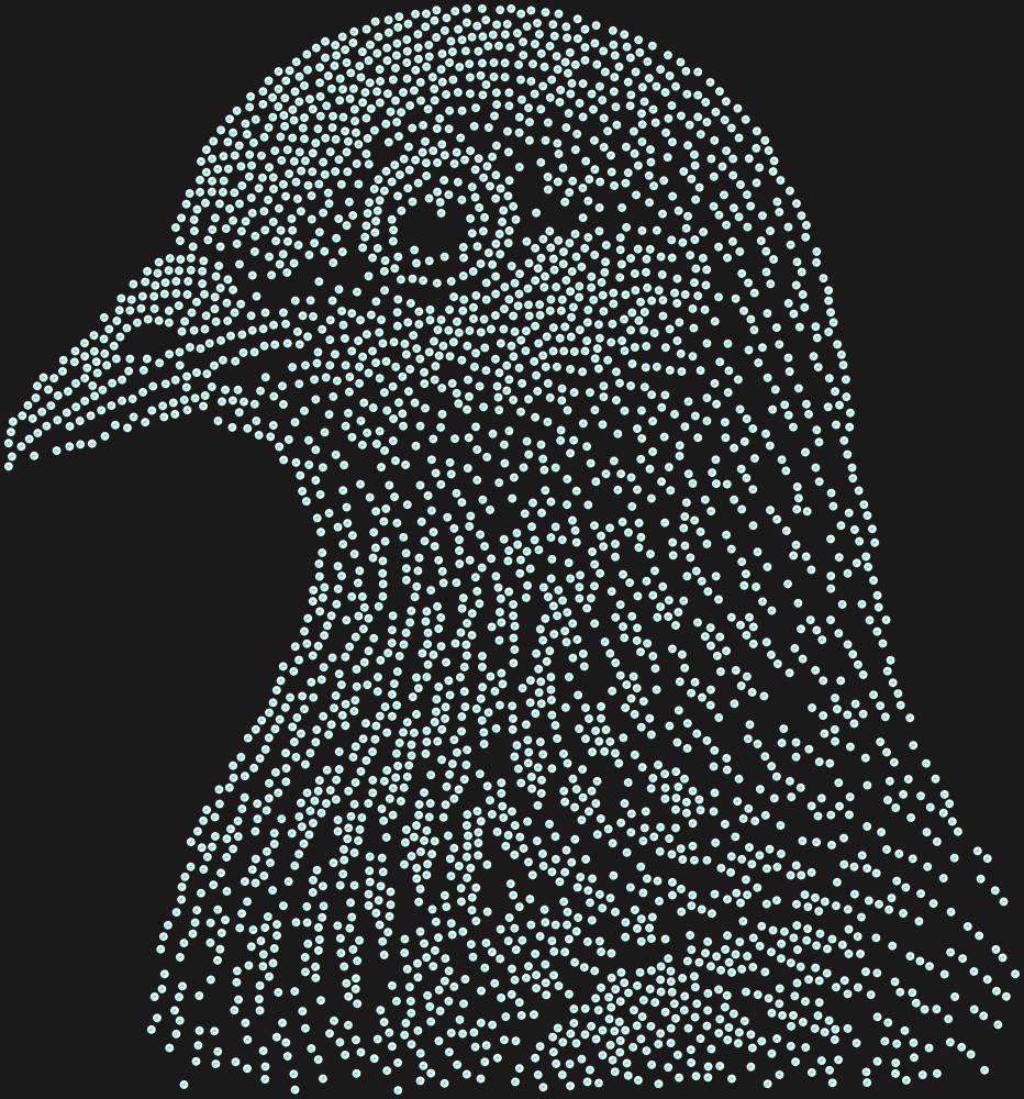 Трафарет Голубь — RHT_PIGEON1_SS10_CRYSTAL_AB_DMC