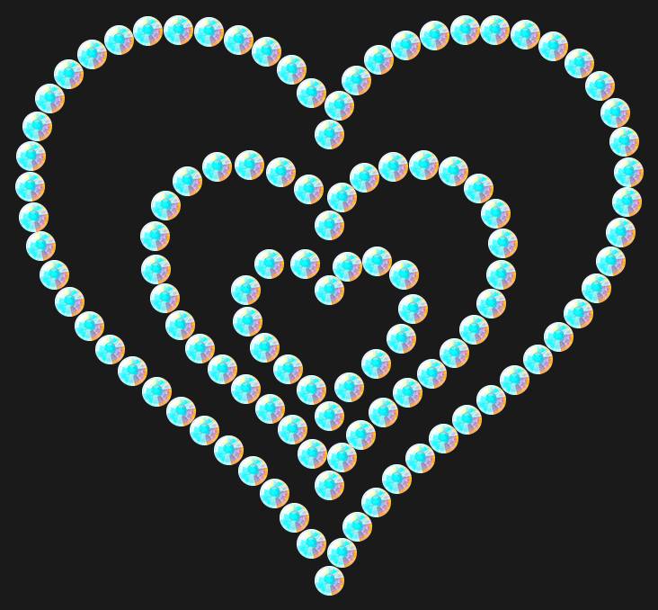 Трафарет Triple heart — RHT_HEART7_SS10_CRYSTAL_AB_DMC