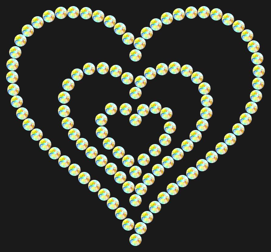 Трафарет Triple heart — RHT_HEART7_SS12_CRYSTAL_AB