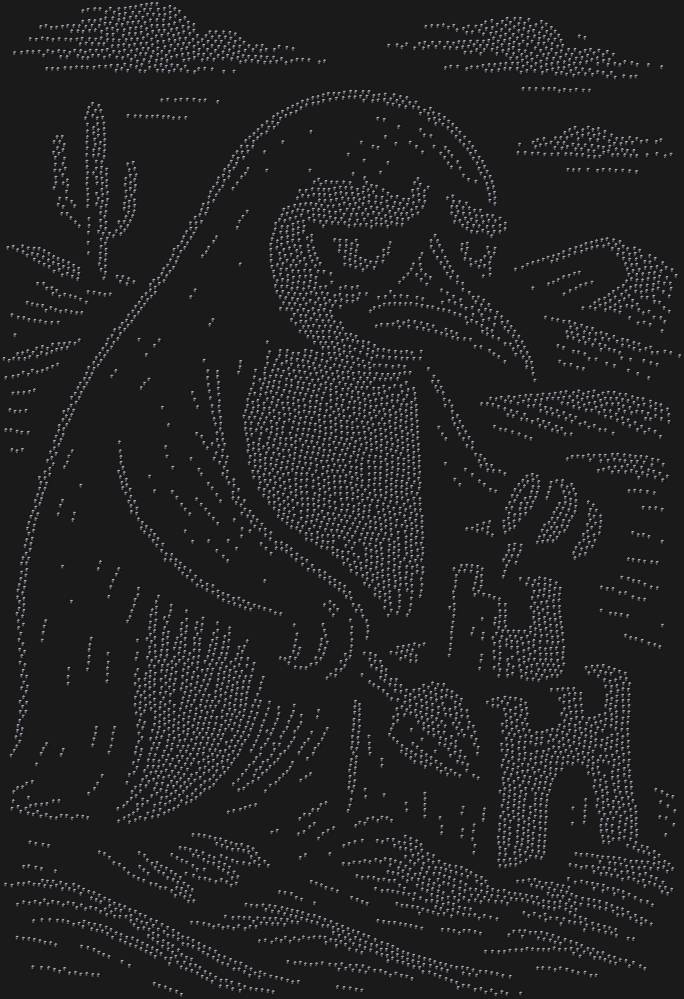Трафарет Пингвин в пустыне — RHT_PENGUIN2_SS3_JET_BLACK