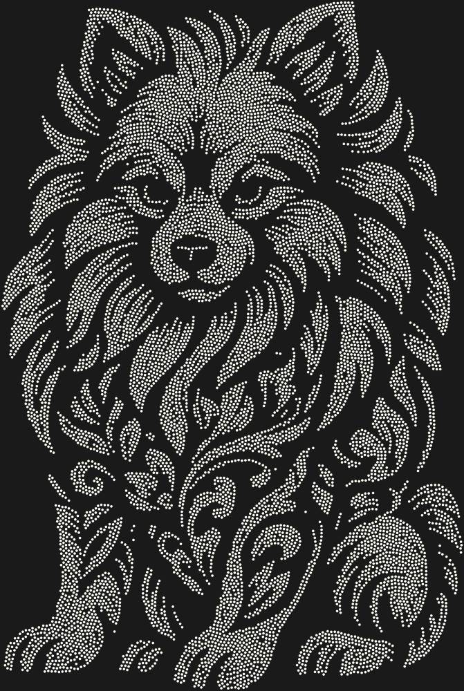 Трафарет Pomeranian Spitz — RHT_SPITZ1_SS6_CRYSTAL_AB