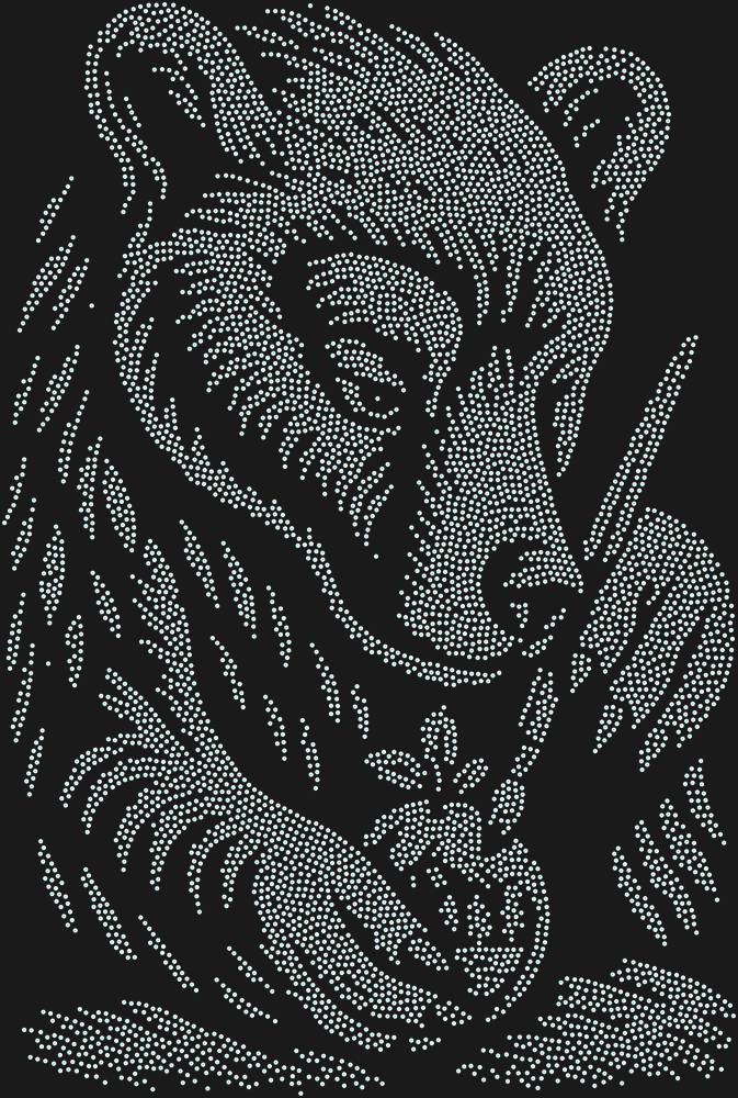 Трафарет Медведь рисует на клюкве — RHT_BEARPAINTING1_SS16_CRYSTAL_AB_DMC