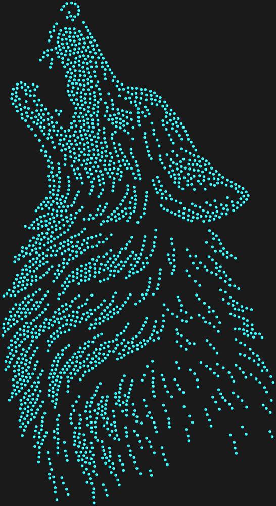 Трафарет Воющий волк — RHT_WOLF3_SS10_AQUAMARINE