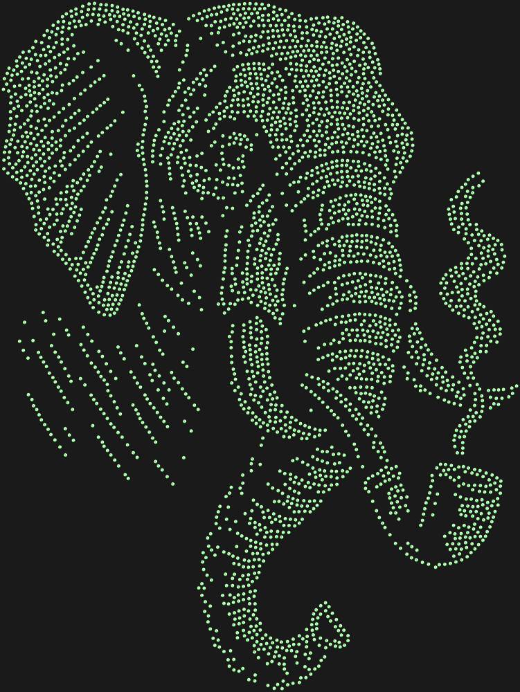 Трафарет Слон с трубкой — RHT_ELEPHANT2_SS10_LT_PERIDOT