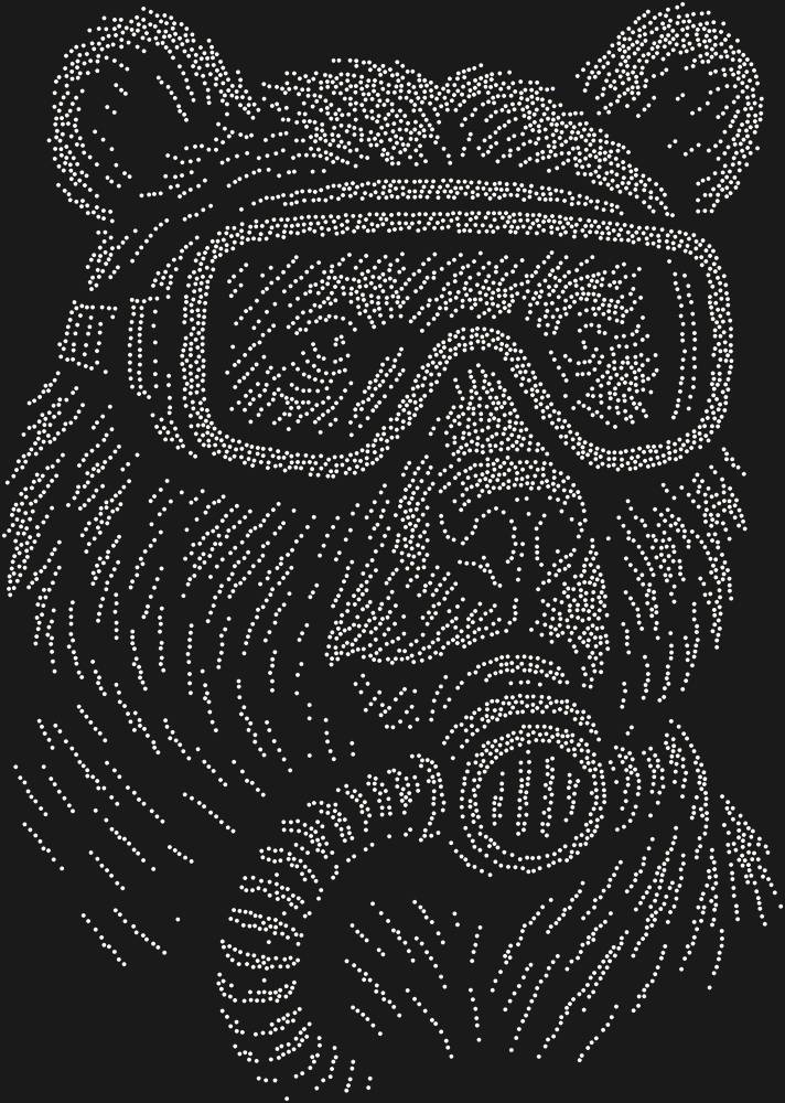 Трафарет Медведь с аквалангом — RHT_BEAR2_SS10_CRYSTAL_AB