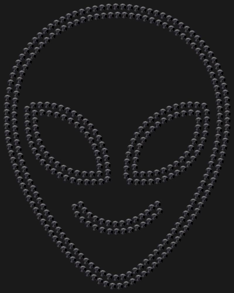 Трафарет Cute alien — RHT_UFO2_SS16_JET_BLACK