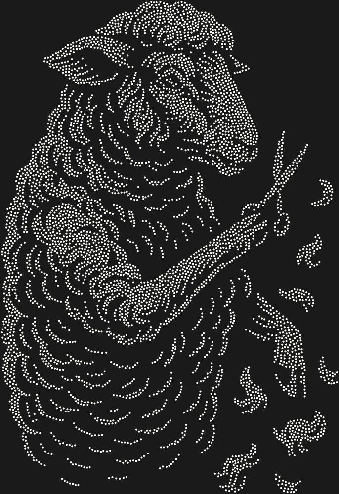 Трафарет Стригущаяся овца — RHT_SHEEP1_SS12_CRYSTAL_AB