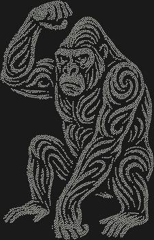 Gorilla, paint by number kit. 5946 rhinestones. A symbol of inner strength and an unyielding spirit - this pattern is for those who are not afraid to show their power without words.