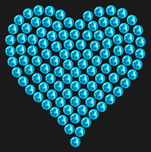 Трафарет Mini heart dense — RHT_HEART1_SS10_AQUAMARINE