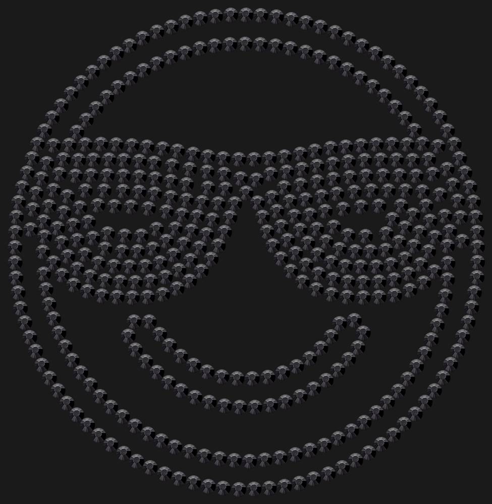 Трафарет Smiling face with sunglasses — RHT_SMILE3_SS10_JET_BLACK