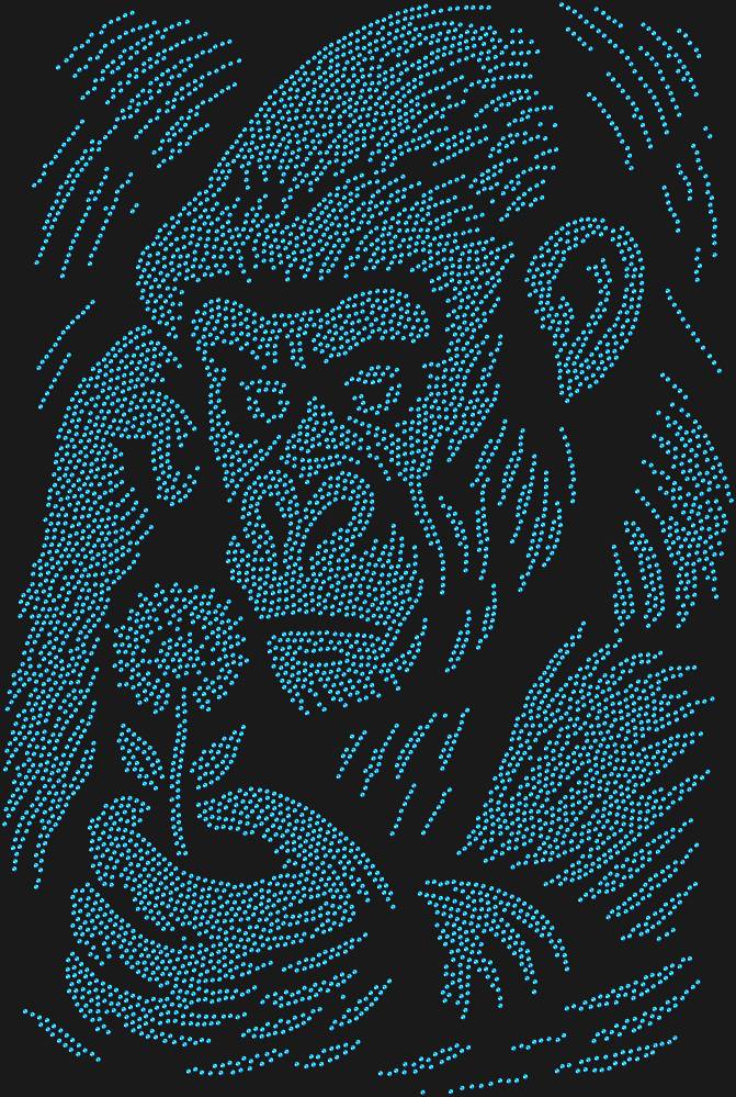 Трафарет Горилла и цветок — RHT_GORILLA1_SS20_SAPPHIRE