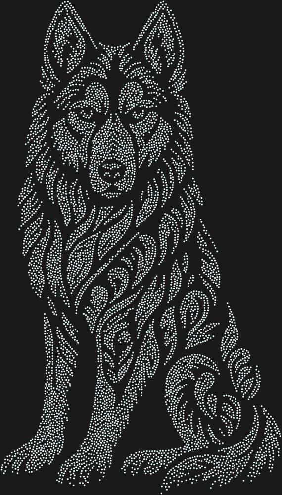 Трафарет Хаски — RHT_HUSKY1_SS5_CRYSTAL_AB_DMC
