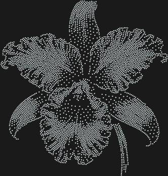 Рисунок из страз «Цветок орхидеи» в 4345 сверкающих кристаллах – это нежность и роскошь, расцветающие на вашем холсте словно живое чудо.