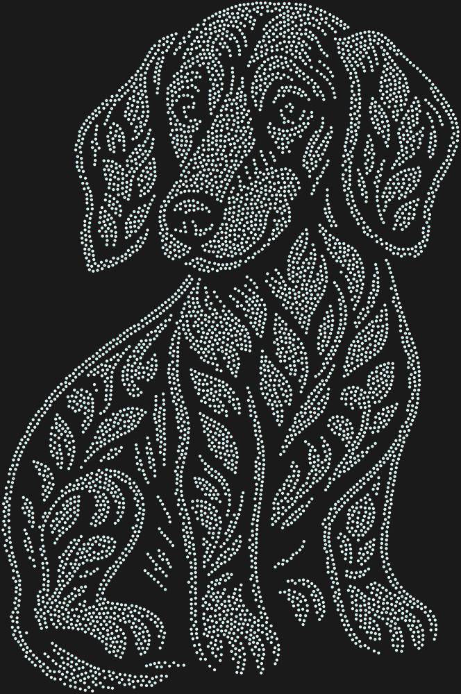 Трафарет Щенок таксы — RHT_DACHSHUNDPUPPY1_SS8_CRYSTAL_AB_DMC