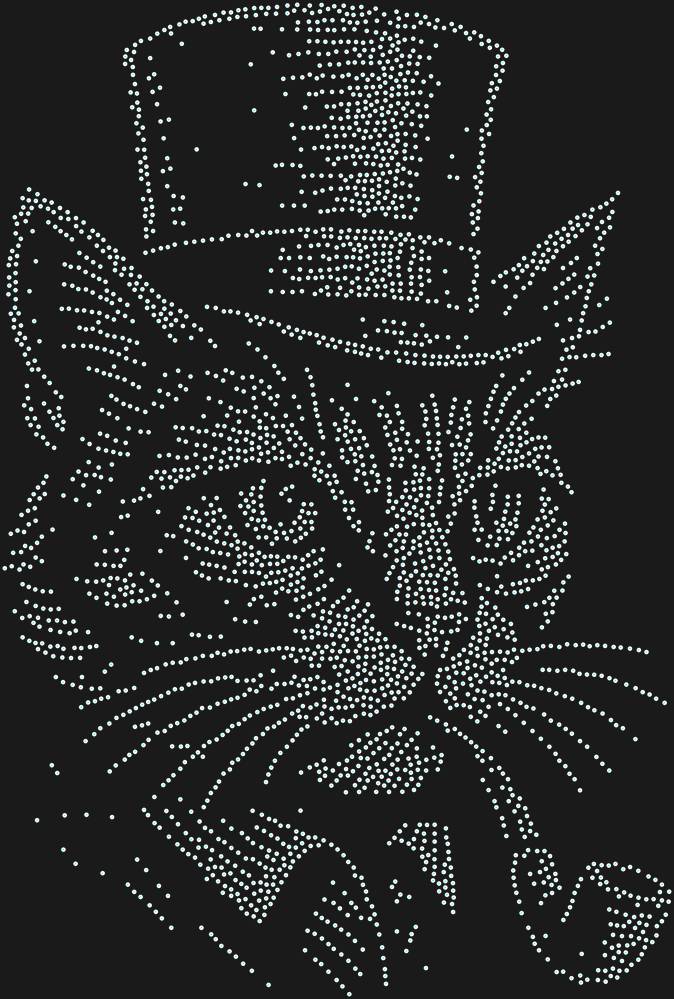 Трафарет Кот в шляпе — RHT_CAT2_SS6_CRYSTAL_AB_DMC