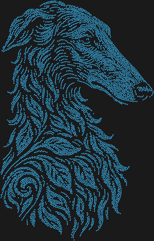 Трафарет Русская борзая — RHT_GREYHOUND1_SS16_SAPPHIRE