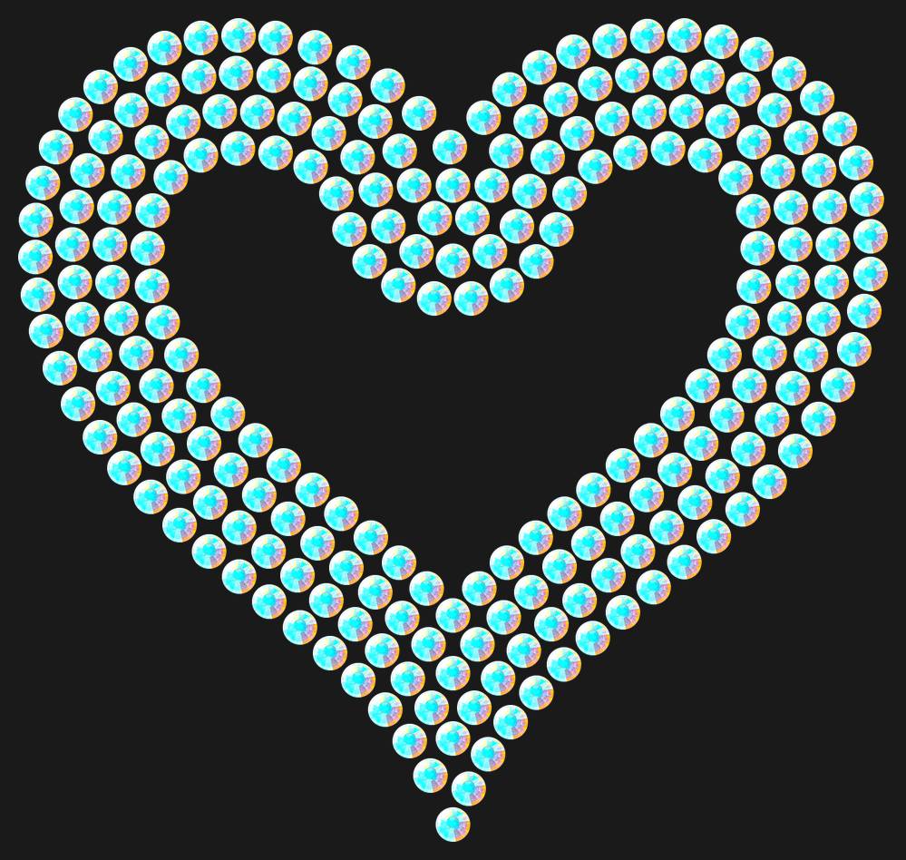 Трафарет Outline heart — RHT_HEART3_SS20_CRYSTAL_AB_DMC