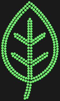 Rhinestone stencil "Leaf". 258 rhinestones. The tenderness of nature in every sparkle, this design seems to invite you to immerse yourself in a world of calm and tranquility, filling things with lively freshness.