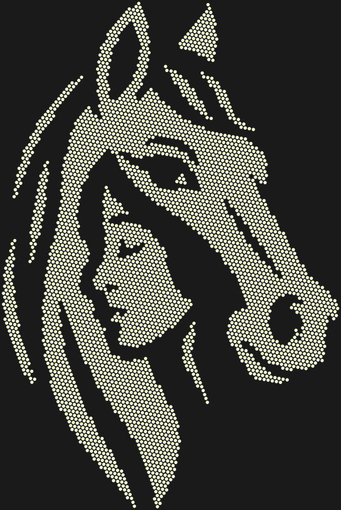 Трафарет Girl and horse — RHT_HORSEGIRL1_SS6_CRYSTAL_AB