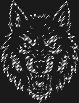 Sticker art by numbers "Wolf". 1439 rhinestones. The image of a leader, combining pride, determination, and untamed beauty of the wild.