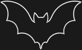 Rhinestone pattern "Bat". 210 rhinestones. A striking outline with a touch of mysticism and comic book culture - a choice for bright and extraordinary personalities.