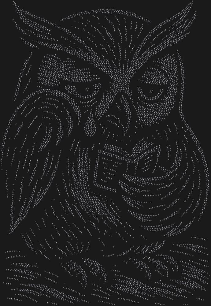 Трафарет Сова, читающая грустную книжечку — RHT_OWL3_SS6_JET_BLACK