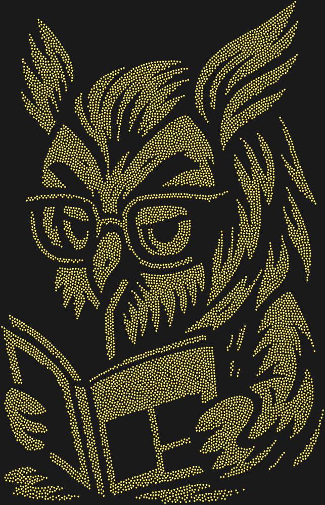 Трафарет Owl with glasses — RHT_OWLBOOK1_SS5_GOLD